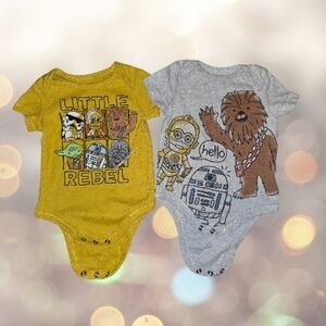 Star Wars Newborn 2-Pack Onesies with Snap Bottoms